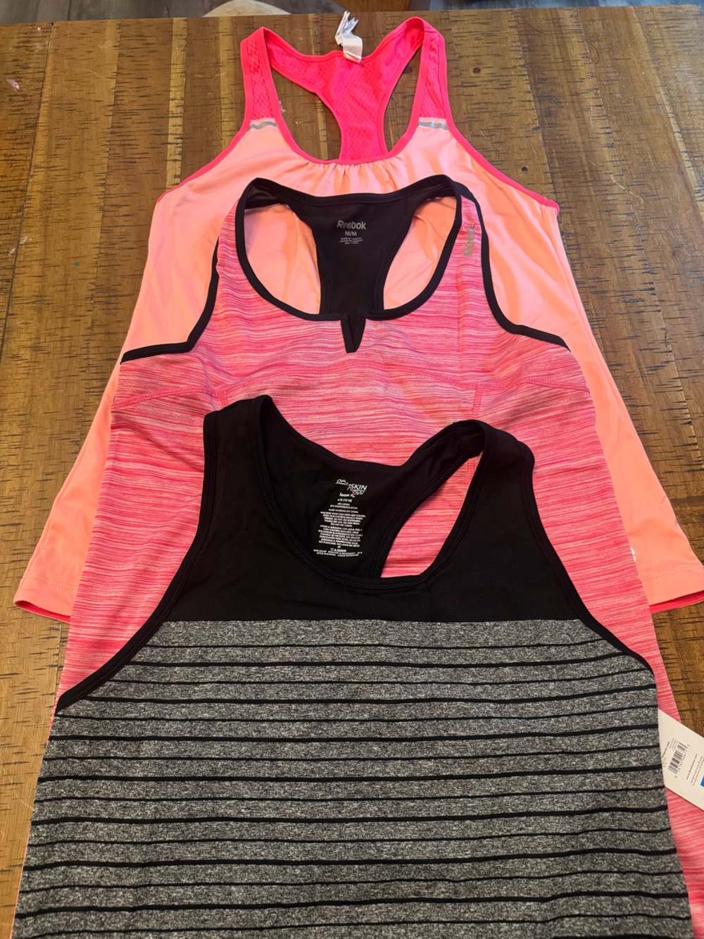 New Balance Danskin Reebok Pink and Black Athletic Tank Top
